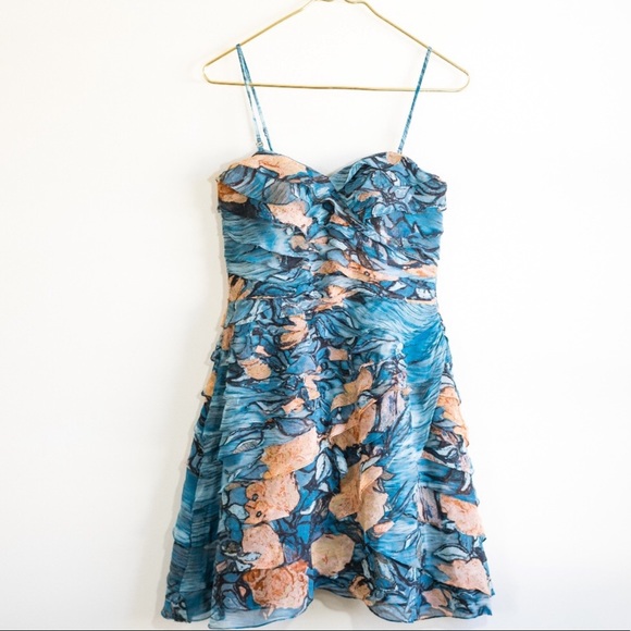 Anthropologie Dresses & Skirts - TRACY REESE corset aline ruffle tank marbled dress